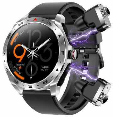 Smart Watches for Men with Wireless Earbuds Waterproof Men Watches HiFi Headphones Blood Pressure Monitor Heart Rate Monitor Sleep Tracker Bluetooth Call Fitness Tracker Step Counter for iOS Android